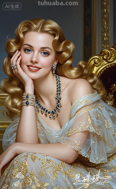 油画里的宫廷少女，温柔又美丽，藏着旧世纪的绝代风华 - 图画吧TUHUABA