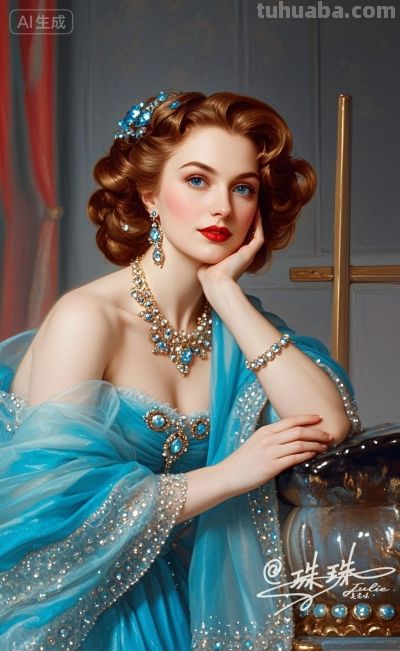 油画里的宫廷少女，温柔又美丽，藏着旧世纪的绝代风华 - 图画吧TUHUABA