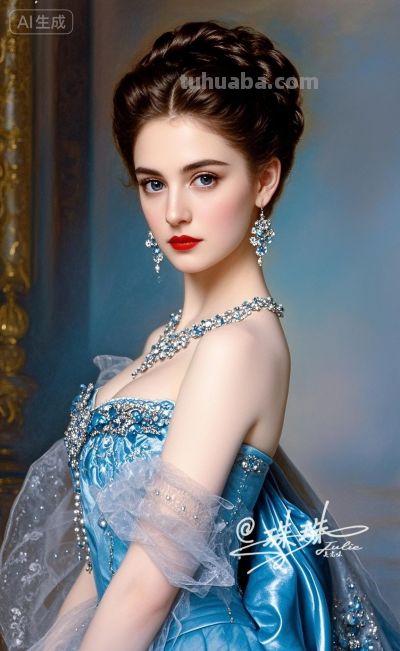 油画里的宫廷少女，温柔又美丽，藏着旧世纪的绝代风华 - 图画吧TUHUABA