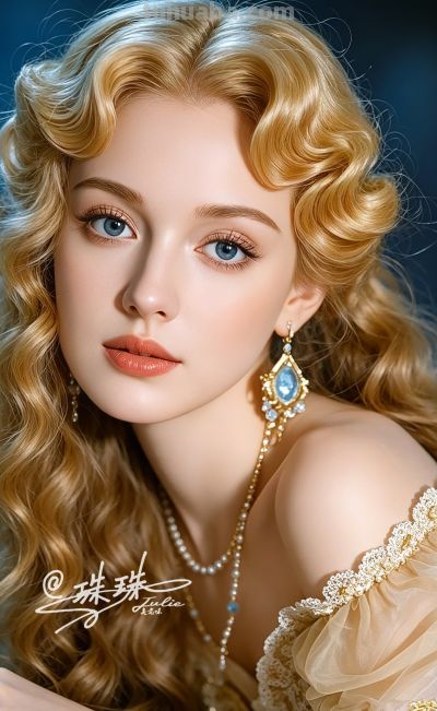 油画里的宫廷少女，温柔又美丽，藏着旧世纪的绝代风华 - 图画吧TUHUABA