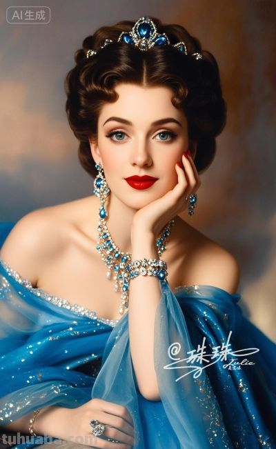 油画里的宫廷少女，温柔又美丽，藏着旧世纪的绝代风华 - 图画吧TUHUABA