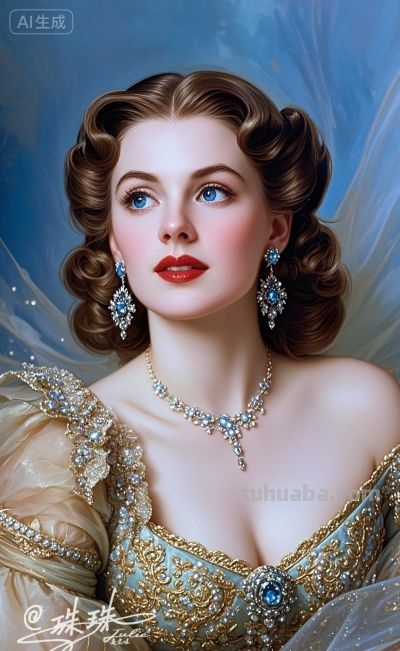 油画里的宫廷少女，温柔又美丽，藏着旧世纪的绝代风华 - 图画吧TUHUABA