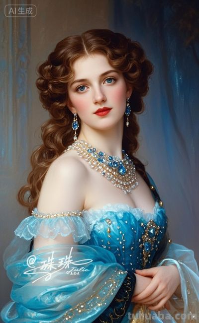 油画里的宫廷少女，温柔又美丽，藏着旧世纪的绝代风华 - 图画吧TUHUABA