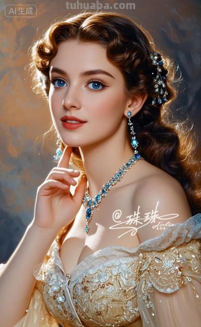 油画里的宫廷少女，温柔又美丽，藏着旧世纪的绝代风华 - 图画吧TUHUABA