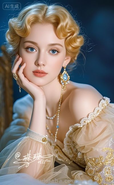 油画里的宫廷少女，温柔又美丽，藏着旧世纪的绝代风华 - 图画吧TUHUABA