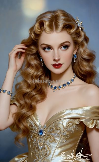 油画里的宫廷少女，温柔又美丽，藏着旧世纪的绝代风华 - 图画吧TUHUABA