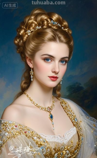 油画里的宫廷少女，温柔又美丽，藏着旧世纪的绝代风华 - 图画吧TUHUABA