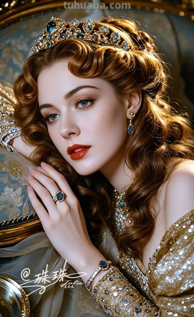 油画里的宫廷少女，温柔又美丽，藏着旧世纪的绝代风华 - 图画吧TUHUABA