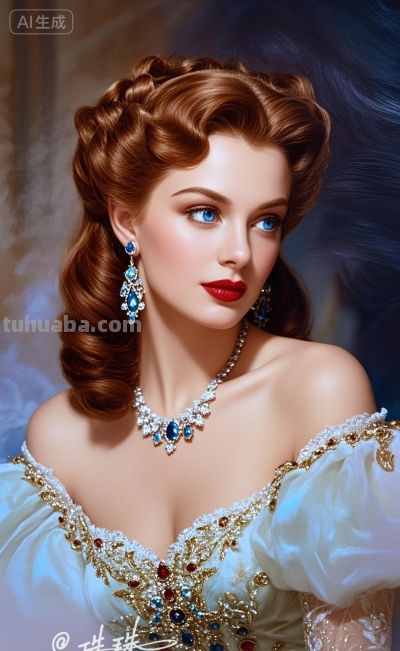 油画里的宫廷少女，温柔又美丽，藏着旧世纪的绝代风华 - 图画吧TUHUABA