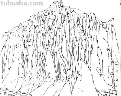 余又刚 ‖《太行大峡谷速写》（2）于林州太行山 - 图画吧TUHUABA