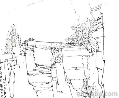 余又刚 ‖《太行大峡谷速写》（2）于林州太行山 - 图画吧TUHUABA
