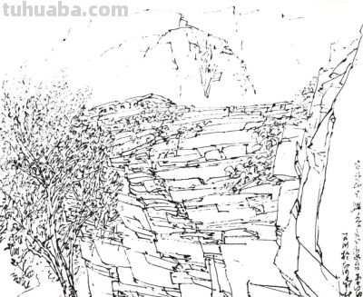 余又刚 ‖《太行大峡谷速写》（2）于林州太行山 - 图画吧TUHUABA