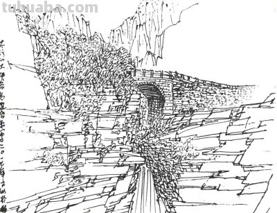 余又刚 ‖《太行大峡谷速写》（2）于林州太行山 - 图画吧TUHUABA