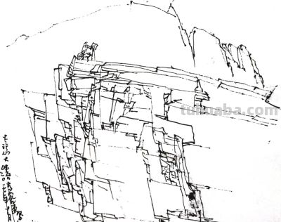 余又刚 ‖《太行大峡谷速写》（2）于林州太行山 - 图画吧TUHUABA