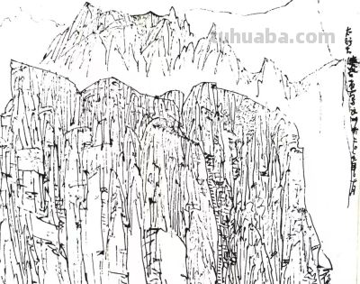 余又刚 ‖《太行大峡谷速写》（2）于林州太行山 - 图画吧TUHUABA