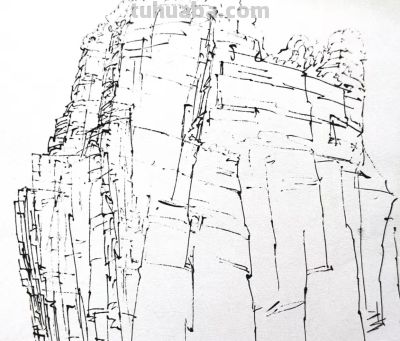 余又刚 ‖《太行大峡谷速写》（2）于林州太行山 - 图画吧TUHUABA