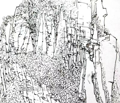 余又刚 ‖《太行大峡谷速写》（2）于林州太行山 - 图画吧TUHUABA