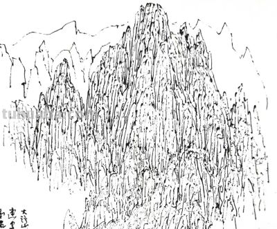 余又刚 ‖《太行大峡谷速写》（2）于林州太行山 - 图画吧TUHUABA