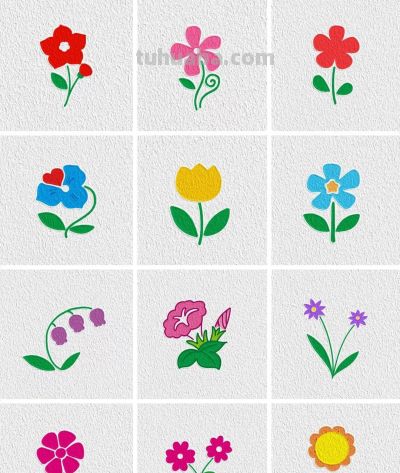 可爱的花花简笔画合集更新啦 - 图画吧TUHUABA