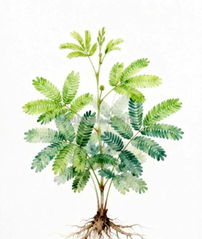 水彩画｜含羞草 - 图画吧TUHUABA