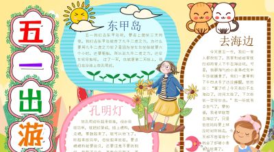 分享一波 五一劳动节出游手抄报 - 图画吧TUHUABA