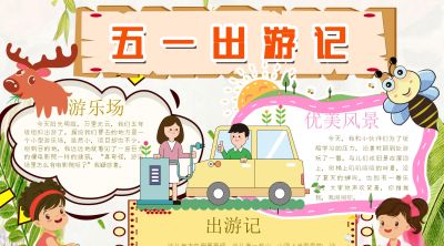 分享一波 五一劳动节出游手抄报 - 图画吧TUHUABA