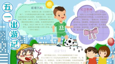 分享一波 五一劳动节出游手抄报 - 图画吧TUHUABA