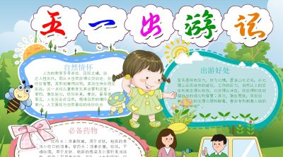 分享一波 五一劳动节出游手抄报 - 图画吧TUHUABA