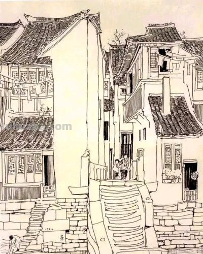 吴冠中的速写风景 - 图画吧TUHUABA
