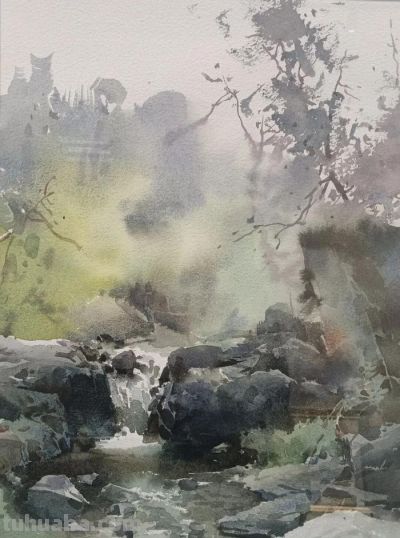 “戏水知彩”滨州市第二届水彩画作品线上展 - 图画吧TUHUABA