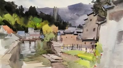 帅起·水彩画 | 从古城到荒原,在水与色的交织中展现自然原始的张力 - 今日头条 帅起·水彩画 | 从古城到荒原,在水与色的交织中展现自然原始的张力 - 图画吧TUHUABA