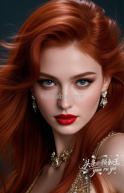绝美油画，一眼万年的红发佳丽，自带气场的拽姐美学，致命迷人～ - 图画吧TUHUABA