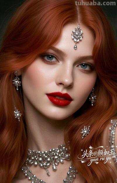绝美油画，一眼万年的红发佳丽，自带气场的拽姐美学，致命迷人～ - 图画吧TUHUABA