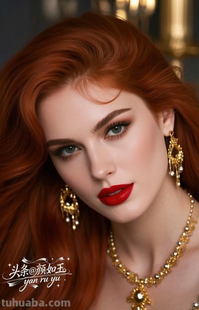 绝美油画，一眼万年的红发佳丽，自带气场的拽姐美学，致命迷人～ - 图画吧TUHUABA