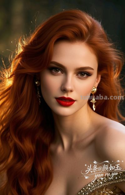 绝美油画，一眼万年的红发佳丽，自带气场的拽姐美学，致命迷人～ - 图画吧TUHUABA