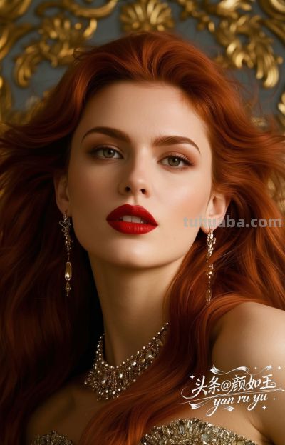 绝美油画，一眼万年的红发佳丽，自带气场的拽姐美学，致命迷人～ - 图画吧TUHUABA