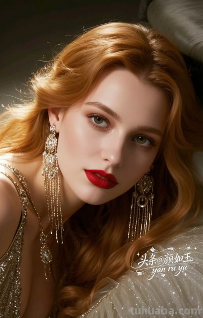 绝美油画，一眼万年的红发佳丽，自带气场的拽姐美学，致命迷人～ - 图画吧TUHUABA