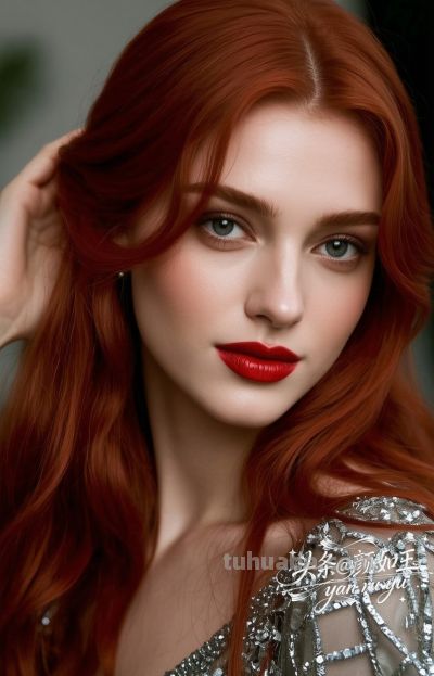 绝美油画，一眼万年的红发佳丽，自带气场的拽姐美学，致命迷人～ - 图画吧TUHUABA