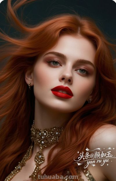 绝美油画，一眼万年的红发佳丽，自带气场的拽姐美学，致命迷人～ - 图画吧TUHUABA