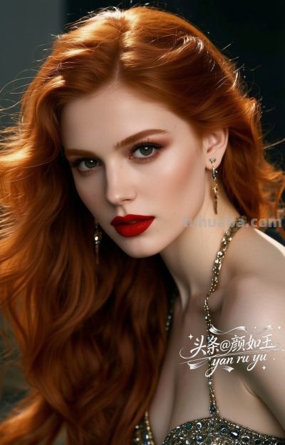 绝美油画，一眼万年的红发佳丽，自带气场的拽姐美学，致命迷人～ - 图画吧TUHUABA