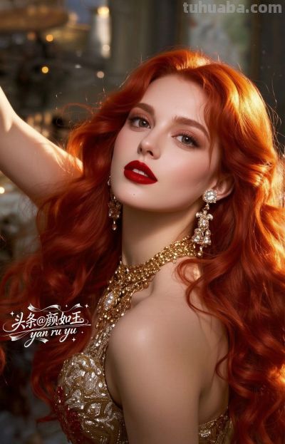 绝美油画，一眼万年的红发佳丽，自带气场的拽姐美学，致命迷人～ - 图画吧TUHUABA