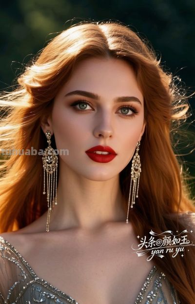 绝美油画，一眼万年的红发佳丽，自带气场的拽姐美学，致命迷人～ - 图画吧TUHUABA