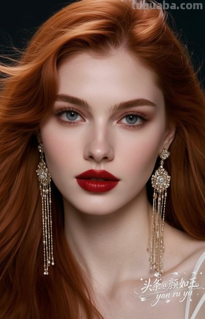 绝美油画，一眼万年的红发佳丽，自带气场的拽姐美学，致命迷人～ - 图画吧TUHUABA