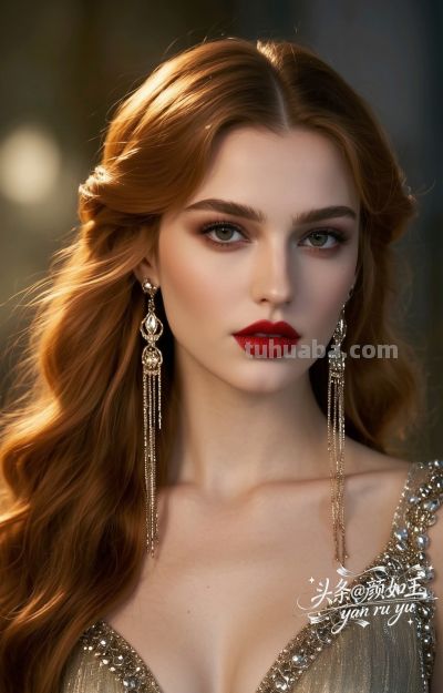 绝美油画，一眼万年的红发佳丽，自带气场的拽姐美学，致命迷人～ - 图画吧TUHUABA