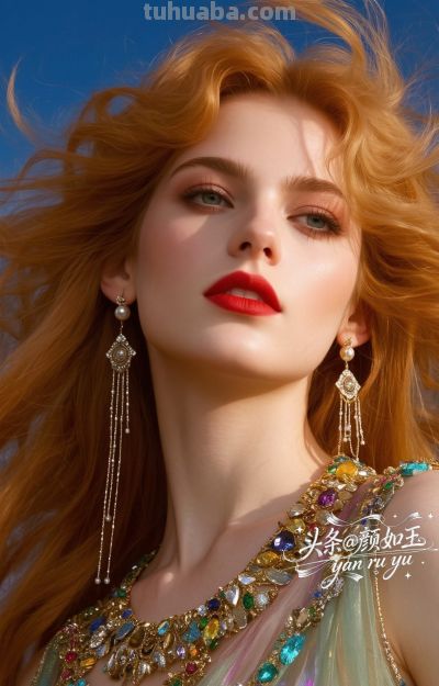 绝美油画，一眼万年的红发佳丽，自带气场的拽姐美学，致命迷人～ - 图画吧TUHUABA