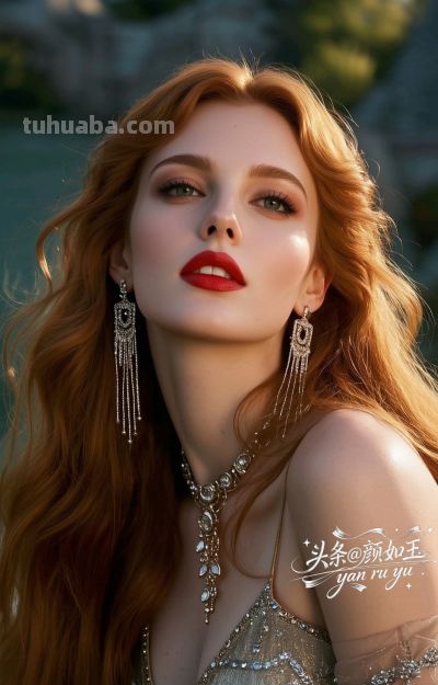 绝美油画，一眼万年的红发佳丽，自带气场的拽姐美学，致命迷人～ - 图画吧TUHUABA