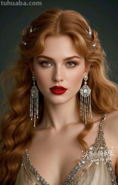 绝美油画，一眼万年的红发佳丽，自带气场的拽姐美学，致命迷人～ - 图画吧TUHUABA