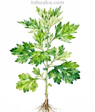 水彩画｜艾草 - 图画吧TUHUABA