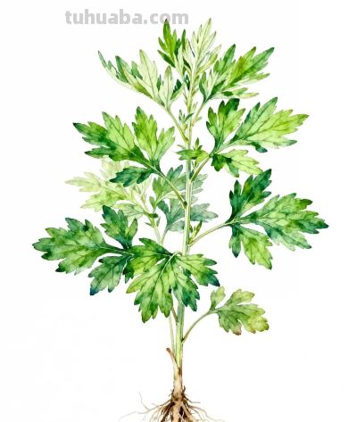 水彩画｜艾草 - 图画吧TUHUABA
