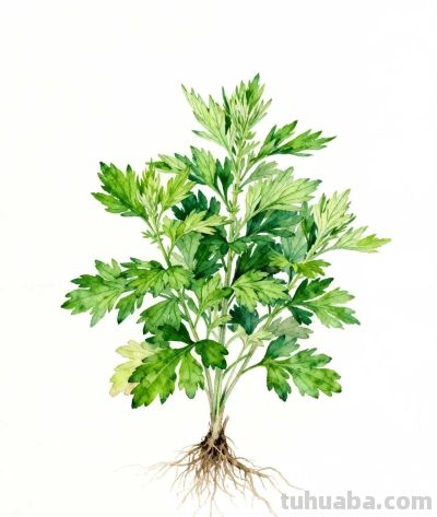 水彩画｜艾草 - 图画吧TUHUABA
